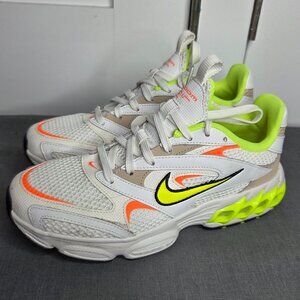 Nike Zoom Air Fire Bolt Women's White Neon Yellow Orange Sneakers Size 7.5 US